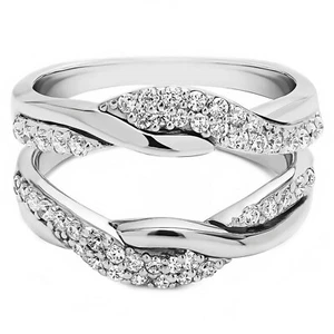 0.62 Ct Round Diamond Enhancer Solitaire Bypass Wedding Band Rung Guard - Picture 1 of 1