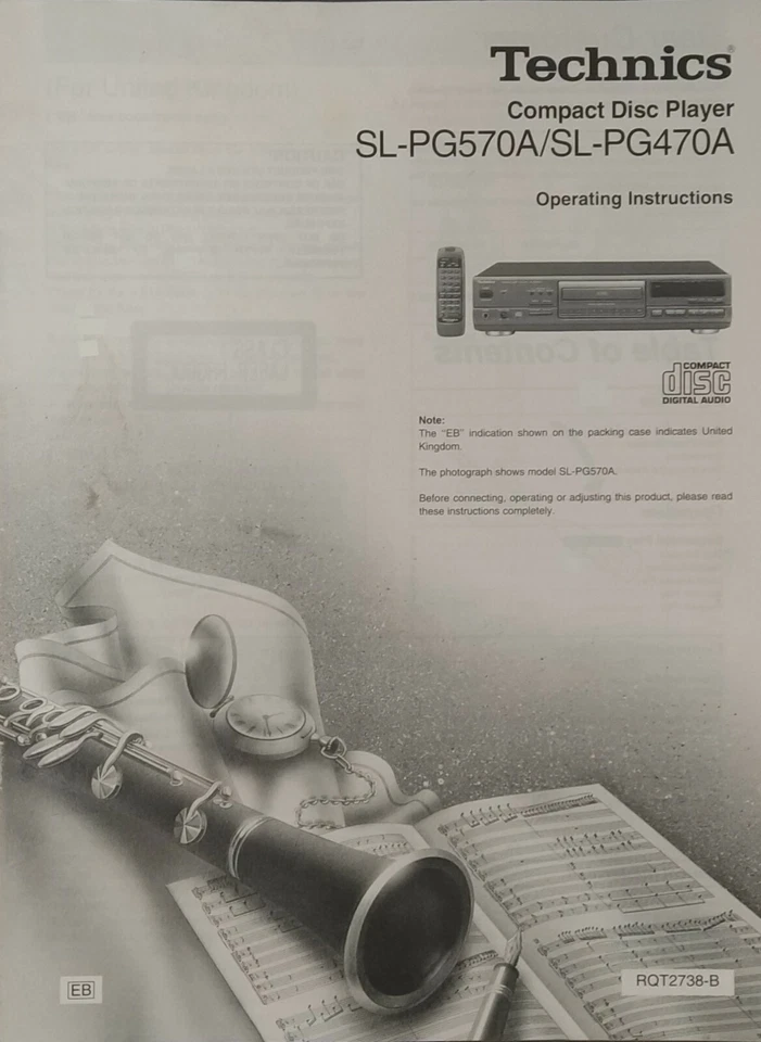 Technics SL-PG570A - SL-PG470A - CD Player  Operating Instructions - USER MANUAL - Image 1 of 1