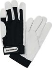 1 Paar Handschuhe Main Gr.8 schwarz/naturfarben Ziegennappaleder/Stretch EN 3...