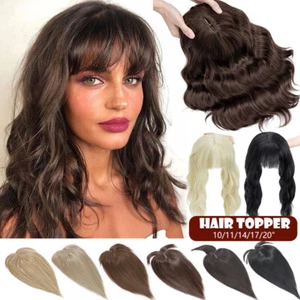 Naturhaar Topper Lockig Toupet Clip In Haarteil Top Perücke Damen Echt WIE Mensch - Bild 1 von 76