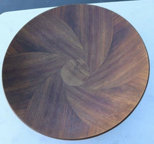 Vintage Gladmark Mid-Century Modern Walnut Inlay Wood Salad Serving Bowl 18" - Picture 1 of 11