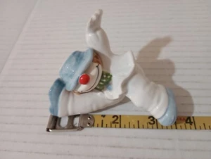 Fitz Floyd Tumbling Snowman 1978 FF Circus Clown 3.5" Winter Christmas - Imagen 1 de 6