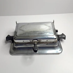 Vintage Electrahot No 527 Chrome Waffle Iron Mansfield OH - Picture 1 of 14