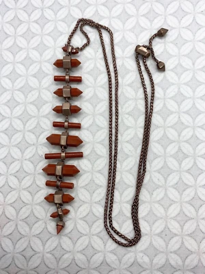 Collar Kendra Scott Samantha Rojo Jaspe Chocolate Marrón Chapado Latón Foto 1 de 4