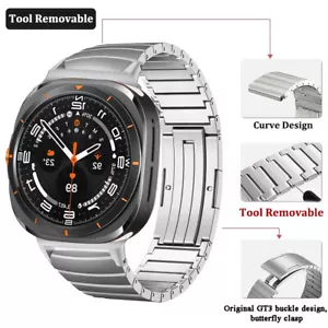 Cinturino in lega di titanio metallo per Samsung Galaxy Watch cinturino fibbia ultra pieghevole - Foto 1 di 14