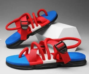 Herren Sommer Offene Zehe Schnalle Riemchen Sandalen Flach Römer Schuhe Freizeit Strand Schuhe - Bild 1 von 10