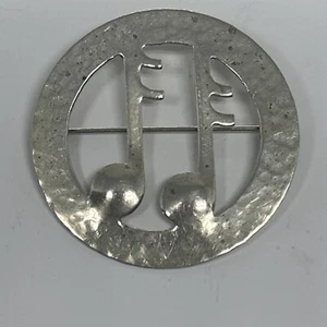 Leonore Doskow 925 Sterling Silber - Vintage Musik Noten runder Anhänger - Bild 1 von 6