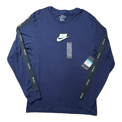 Camisa Nike NSW Just Do It Logo Brazos Manga Larga CI6214-498 Para Hombres Mediana Nueva con Etiquetas Foto 1 de 4