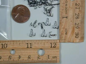 LJ 3551 #16B 48 - 50 pcs  Black size #16 round bend Treble Hooks Bait Lure New - Picture 1 of 4