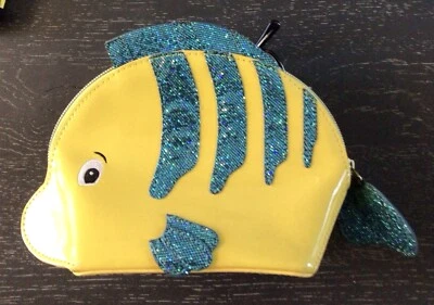 DANIELLE NICOLE X DISNEY Little Mermaid Flounder Makeup Cosmetic Bag Pre Owned - Image 1 of 4