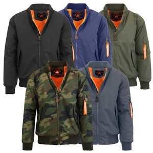 Men's Bomber Heavyweight Flight Jacket & Arm Pocket ( Size S-2XL ) NWT Free Ship - Picture 1 of 9