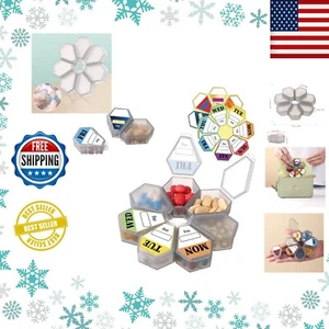 7-in-1 Travel Pill Organizer Set - Assemble into Large Circular Pill Box or U... - Picture 1 of 11