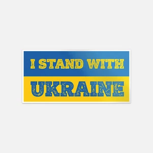 I Stand With Ukraine Support Flag Car Bumper Vinyl Sticker Decal - Picture 1 of 1