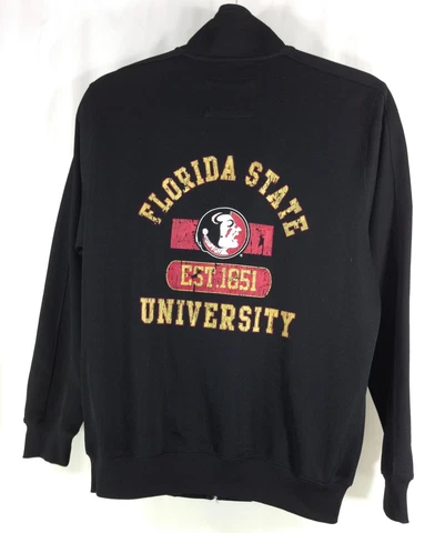 Florida State University FSU Seminoles Champs Mens Black Zip Jacket Track Top M Cover