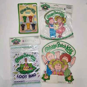 Lotto 8 sacchetti bottino 1 pezzo centrale 5 pastelli personaggi 6 cappello festa toppa cavolo bambino - Foto 1 di 11