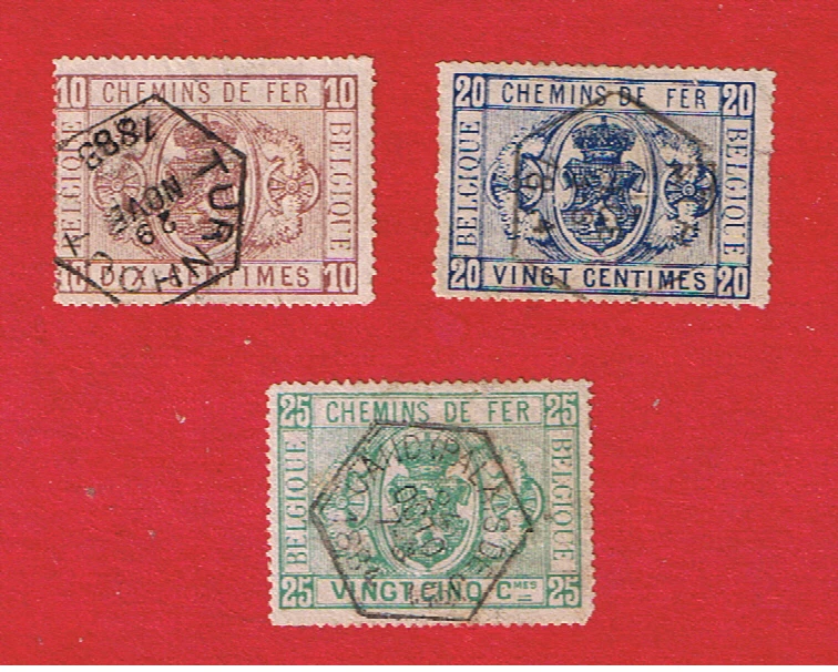 Belgium #Q1-Q3   VF used  Parcel Post  Free S/H - Image 1 of 1