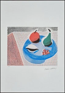 DAVID HOCKNEY * La placa redonda * 70 x 50 cm *litografía firmada * limitada # 35/200 - Imagen 1 de 7