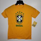Soccer Cbf Brasil Fcb Official Merchandise 100% Cotton Youth Tee Large 14-16