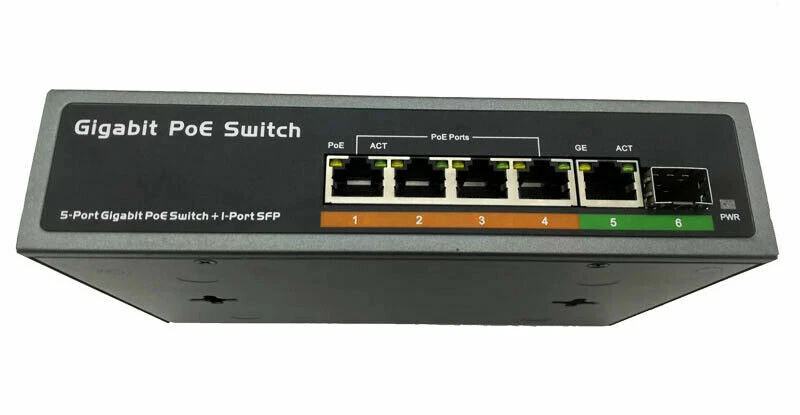 4+1+1-Port Gigabit IEEE802.3af Mode -A POE Switch for IP Camera - Image 1 of 4