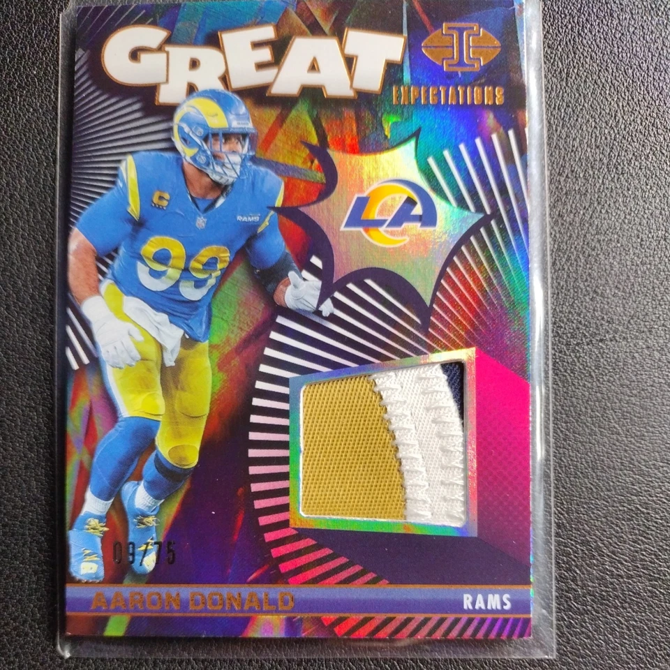 2024 Panini Illusions Аарон Дональд Great Expectations 3 цветные нашивки Rams - Изображение 1 из 2