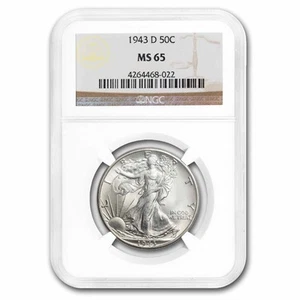 1943-D Walking Liberty Half Dollar MS-65 NGC - Picture 1 of 5