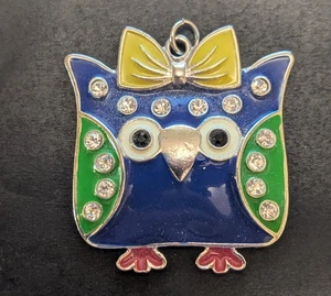 Mode Frauen bunte Eule Anhänger Charm Strass - Bild 1 von 5