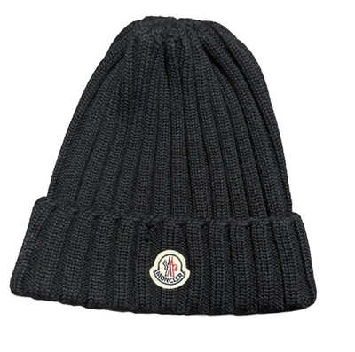 Moncler Beanie BERRETTO Hat Cap Black USED %100 AUTHENTIC RRP£365 - Image 1 of 4