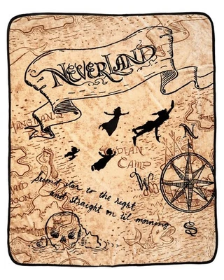 Manta Disney Peter Pan Neverland Mapa Micro Raschel 46"x60" Foto 1 de 3