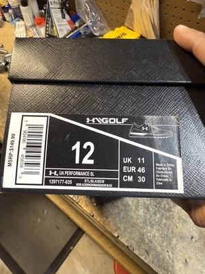 Zapatos de golf UA Under Armour Performance SL, 1297177-035, gris claro, talla 12 para hombre Foto 1 de 4