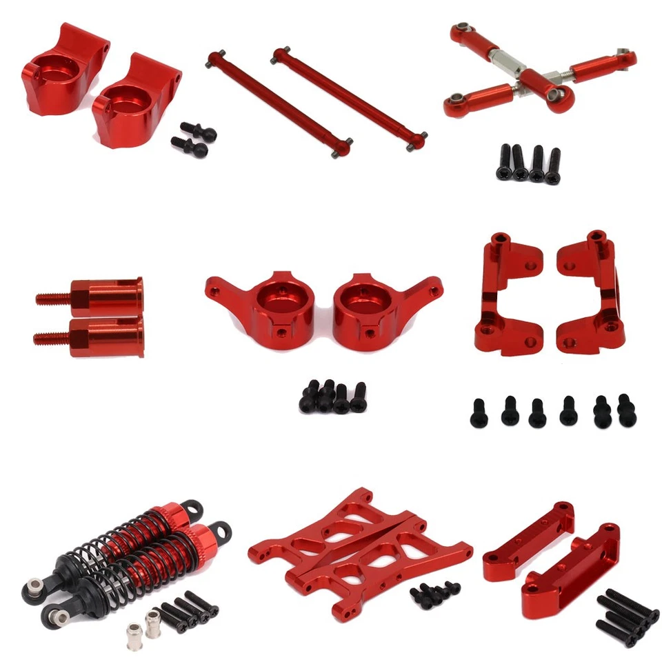 Piezas mejoradas de aleación Hop-ups rojo para RC Hobby 1/18 Dromida BX MT SC4.18  Foto 1 de 4