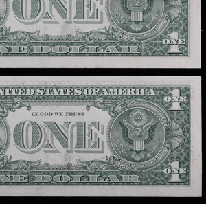 Discovery Block MULE/NON MULE CHANGEOVER PAIR $1 1981 AU+  FRNs D85935560A-61A - Picture 1 of 4