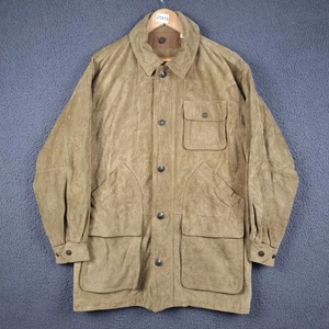Vintage TIMBERLAND Jacket Mens M Hunting Barn Coat Lambskin Suede Leather 90s - Picture 1 of 15
