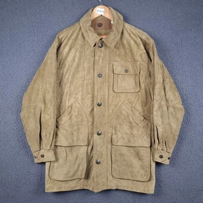 Vintage TIMBERLAND Jacket Mens M Hunting Barn Coat Lambskin Suede Leather 90s - Image 1 of 4