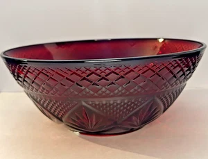 Cristal D'Arques-Durand Antique Ruby Red 10” Serving Bowl - Picture 1 of 8