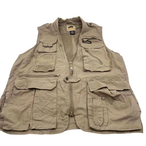 HUMVEE Mens Large Beige Utility Travel Fishing Hiking Photography Vest - Picture 1 of 11