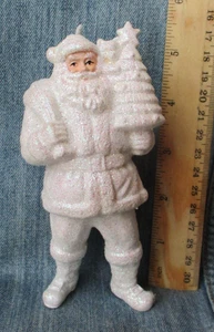 SANTA CLAUS TODO EN BLANCO Adorno Árbol de Navidad Vintage ORN94 - Imagen 1 de 2