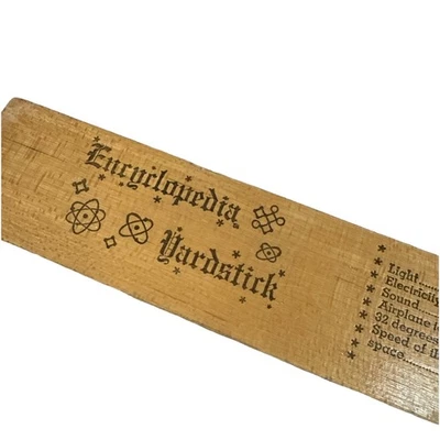 RARO Enciclopedia Madera Publicidad Yardstick Pesos Mediciones Datos Foto 1 de 4