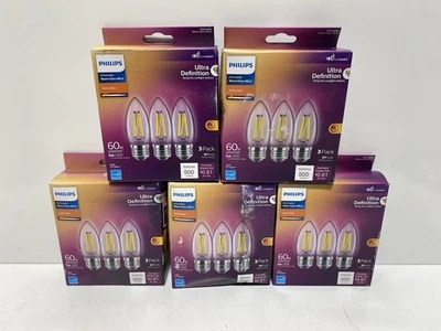 (5) Philips Ultra Definition 60W Equivalent Soft White B11 Medium LED 3-pack - Image 1 of 4