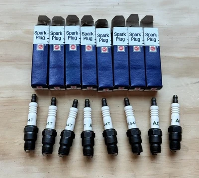 Vintage AC Delco R44T Spark Plugs Set of 8 NOS GM 5613867 Genuine USA Made Chevy - Image 1 of 4