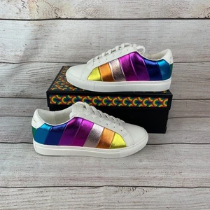 Kurt Geiger London Lane Damen Gr. 38 (7,5) Sneaker gestreift Metallic Rainbow - Bild 1 von 11