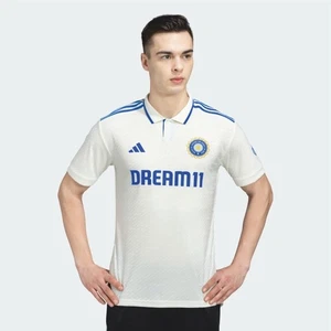 Camiseta de Cricket ADIDAS India 2024-2025 Edición Jugador de Prueba Camiseta de Partido Blanca - Imagen 1 de 8
