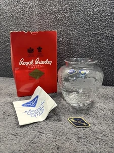 Schöne seltene Royal Brierley Variation von Kristall Geißblatt Vase - 5" in einer Box - Bild 1 von 20