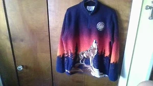 See America Yellowstone Nat'l Park Wolf Howl Boys 18 Fleece Sweater Cozy/Pretty - Picture 1 of 24