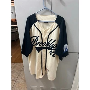 Vtg Y2K Streetwear Mens 2XL Spell Out Script Brooklyn Dodgers Baseball Jersey - Picture 1 of 8