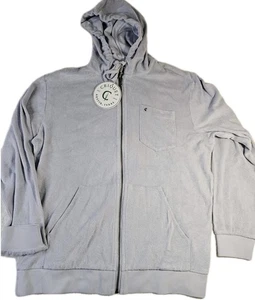 Criquet Hoodie Men's Medium Full Zip Terry Cloth Tennis Chest Pocket - Picture 1 of 12