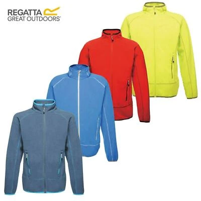 Regatta Mens Ashmore Micro Fleece Full Zip Jacket Coat High Vis Pockets Outdoor - Image 1 of 3