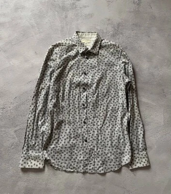 DIESEL SKULL CROWN MONOGRAM LONG SLEEVE SHIRT (D-18) White Tag M Size - Image 1 of 4