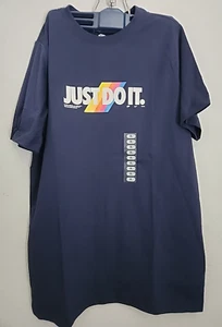 NIKE TEE "Just Do It" Youth Dark Blue T-shirt Size XL (NEW WITH TAGS) - Picture 1 of 7