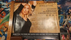 Faith Hill Breathe 2001 Calendar Poster 24" X 21" - Picture 1 of 1