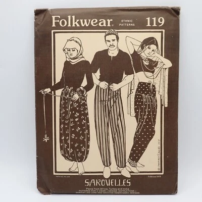 Folkwear Sarouelles 119 Unisex Turkish, African, Indian Pants Pattern Uncut - Image 1 of 4